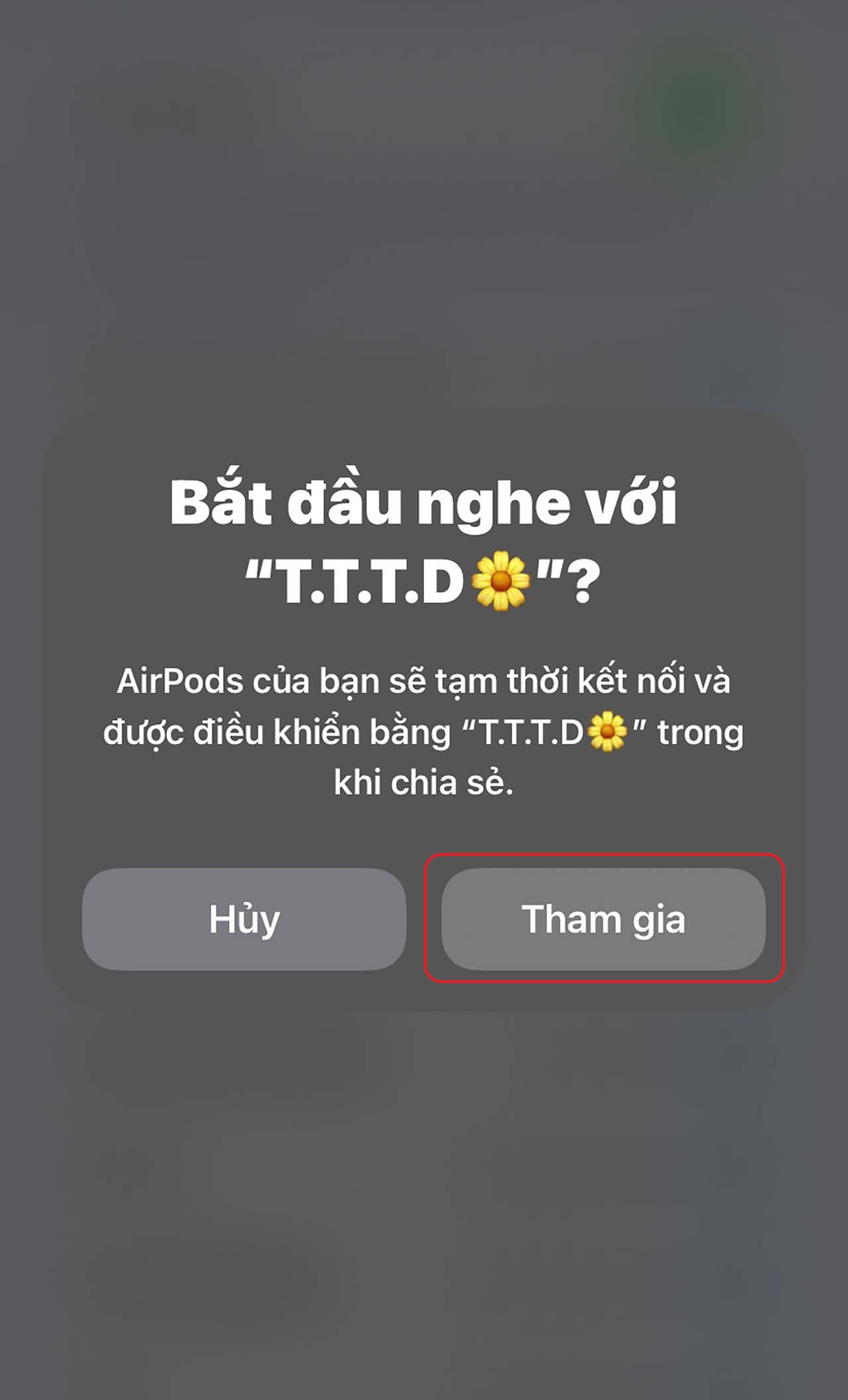 chia sẻ âm thanh trên airpods